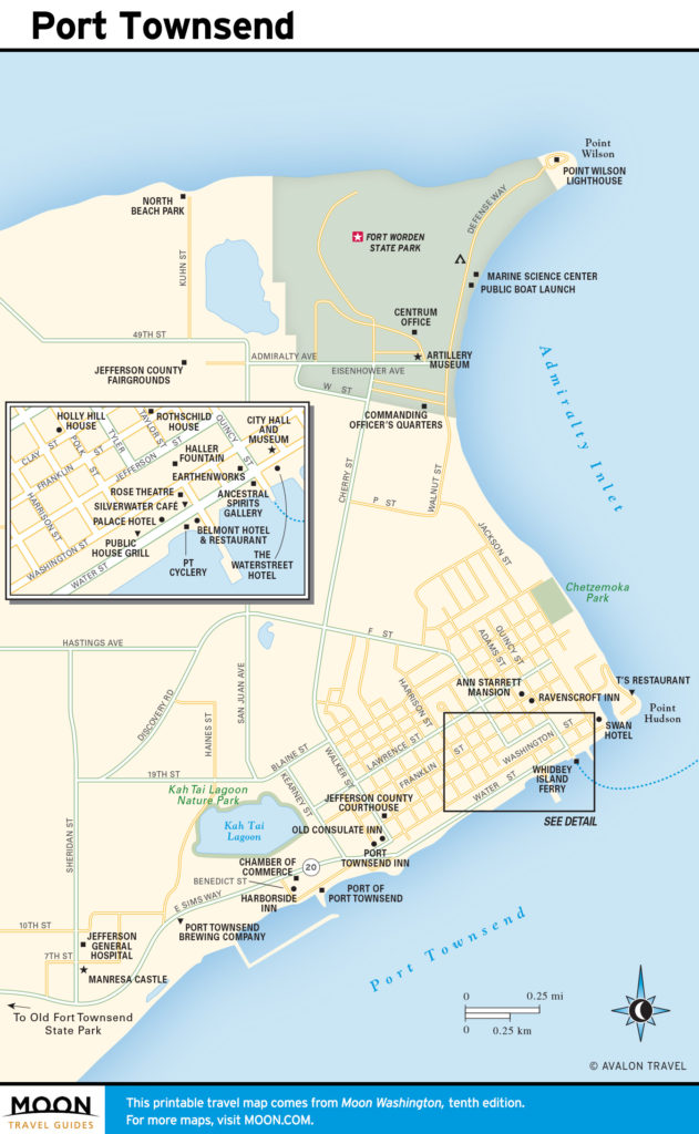 Travel map of Port Townsend.