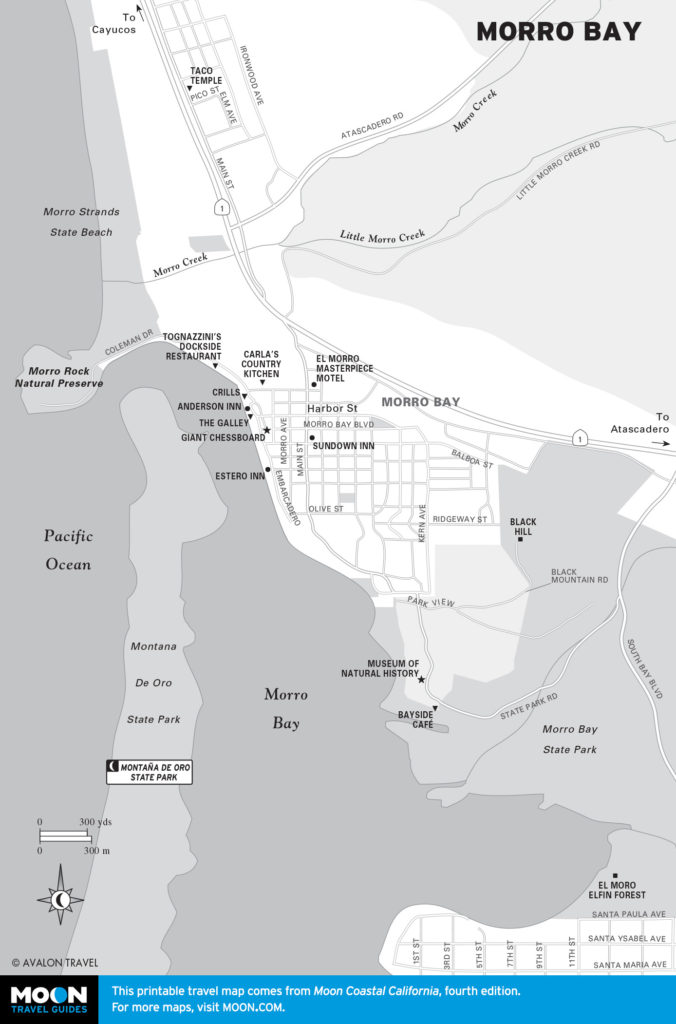 Travel map of Morro Bay