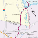 Map of Appalachian Trail through West Virginia.