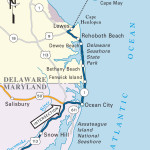 Map of the Atlantic Coast through Delaware & Maryland.