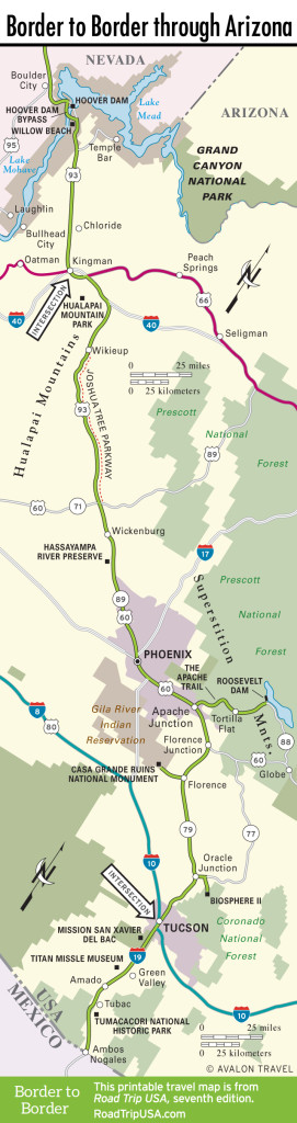 Arizona US-93 travel Map