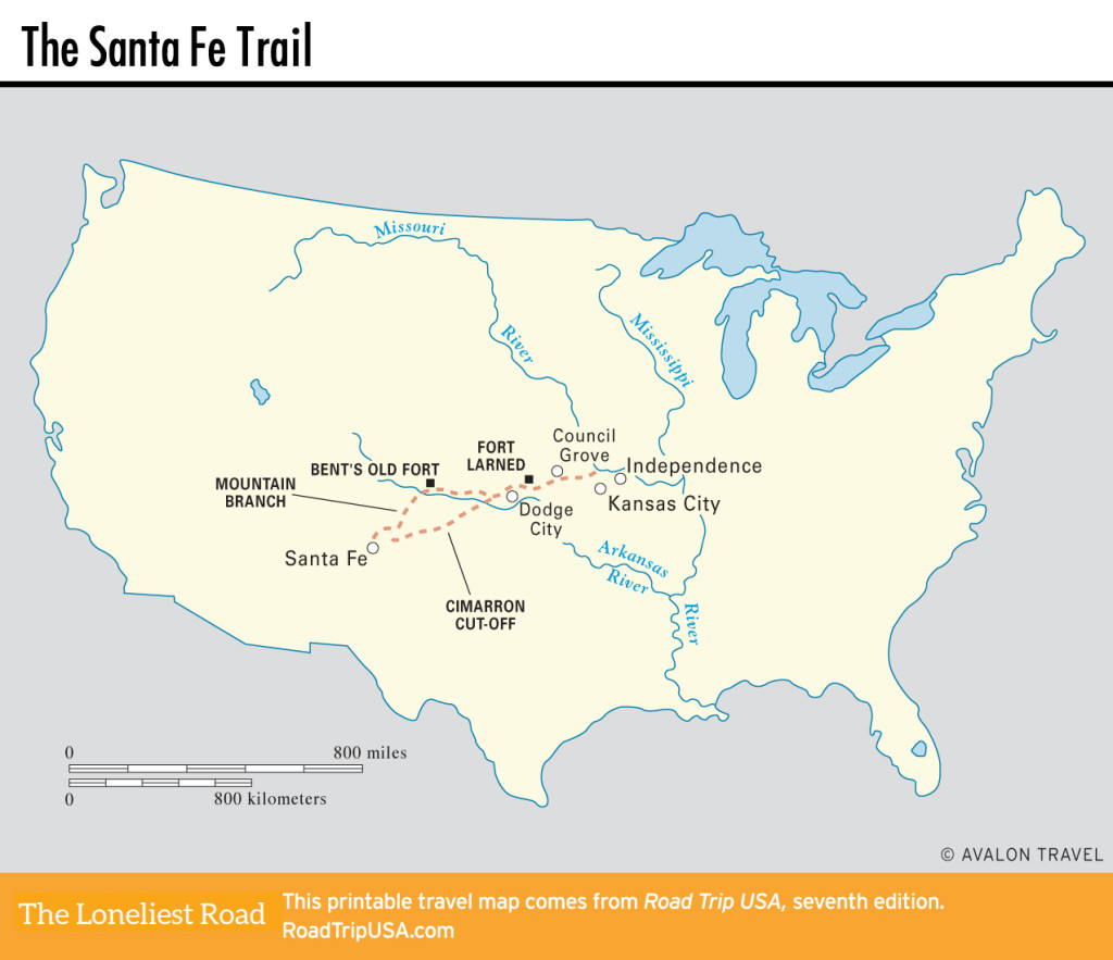 Map of the Santa Fe Trail.