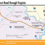 Map of the Loneliest Road through Virginia.