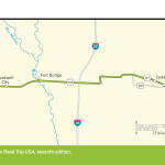 Map of the Oregon Trail through Iowa.