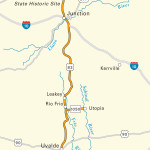Map of the Road to Nowhere through Central Texas.